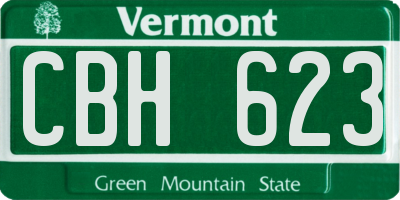 VT license plate CBH623
