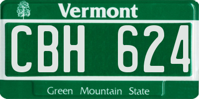 VT license plate CBH624
