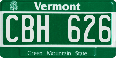 VT license plate CBH626