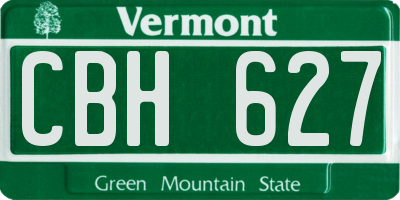 VT license plate CBH627