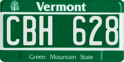 VT license plate CBH628