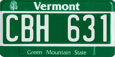 VT license plate CBH631