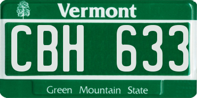 VT license plate CBH633