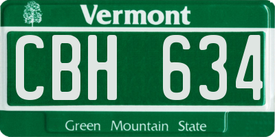 VT license plate CBH634