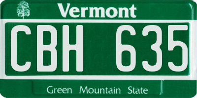 VT license plate CBH635