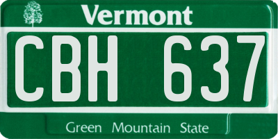 VT license plate CBH637
