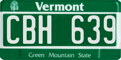 VT license plate CBH639