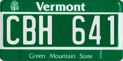 VT license plate CBH641