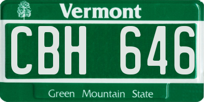 VT license plate CBH646