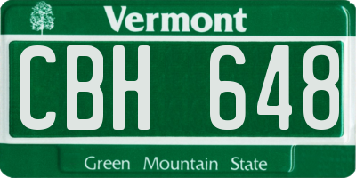 VT license plate CBH648