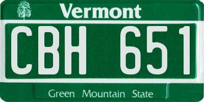 VT license plate CBH651