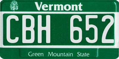 VT license plate CBH652