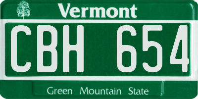 VT license plate CBH654