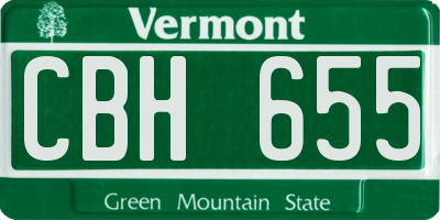 VT license plate CBH655