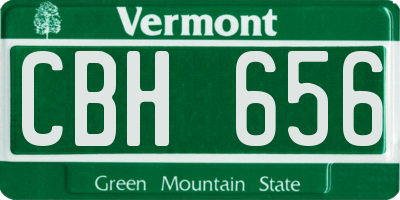 VT license plate CBH656