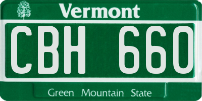 VT license plate CBH660