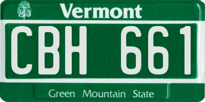 VT license plate CBH661