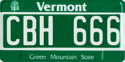 VT license plate CBH666