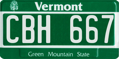 VT license plate CBH667