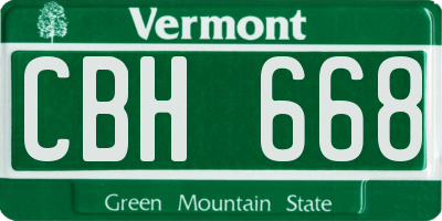 VT license plate CBH668