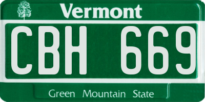 VT license plate CBH669