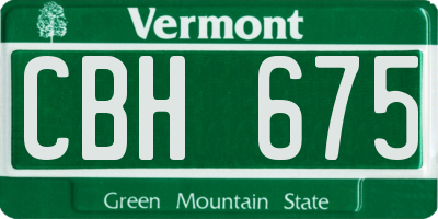VT license plate CBH675
