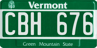 VT license plate CBH676