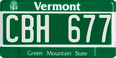 VT license plate CBH677