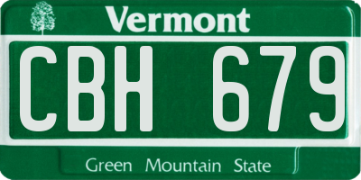 VT license plate CBH679