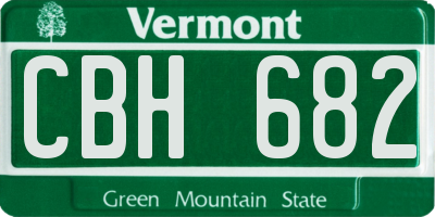 VT license plate CBH682