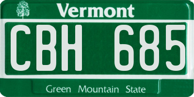 VT license plate CBH685