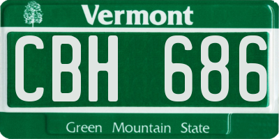VT license plate CBH686