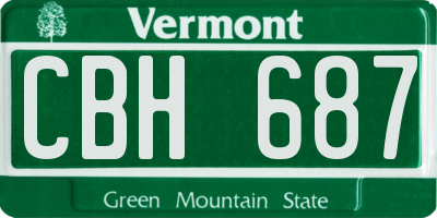VT license plate CBH687