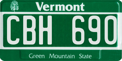 VT license plate CBH690