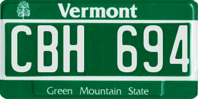 VT license plate CBH694