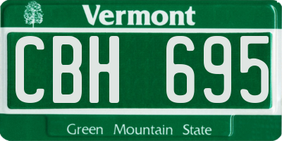 VT license plate CBH695