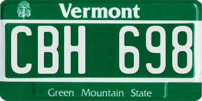 VT license plate CBH698