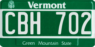 VT license plate CBH702