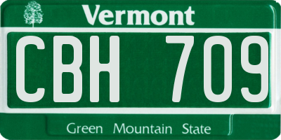 VT license plate CBH709