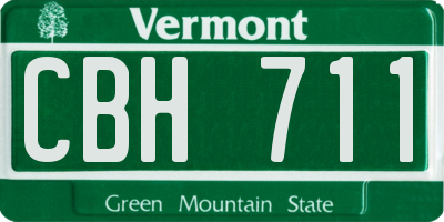 VT license plate CBH711