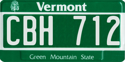 VT license plate CBH712