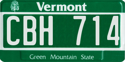 VT license plate CBH714