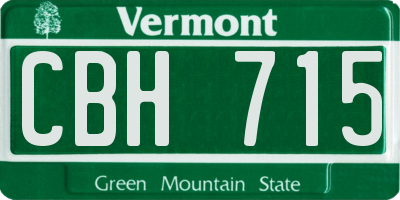 VT license plate CBH715