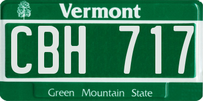VT license plate CBH717