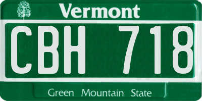 VT license plate CBH718