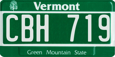 VT license plate CBH719