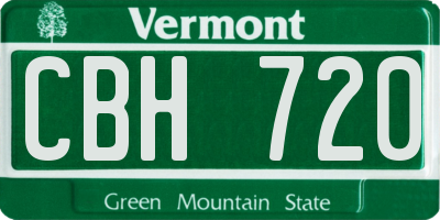 VT license plate CBH720