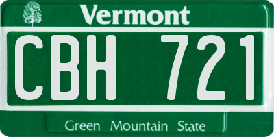 VT license plate CBH721