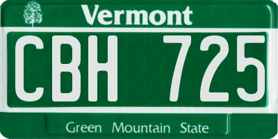 VT license plate CBH725