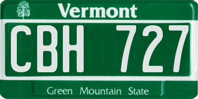 VT license plate CBH727